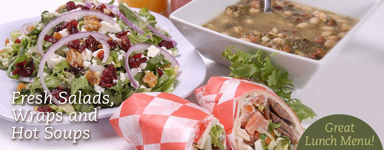 Fresh Salads, Wraps and Hot Soups